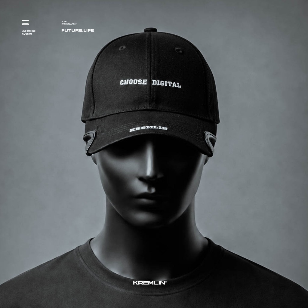 KREMLIN Topi Baseball Cap Curve Cut - Black Hat - RAZOR