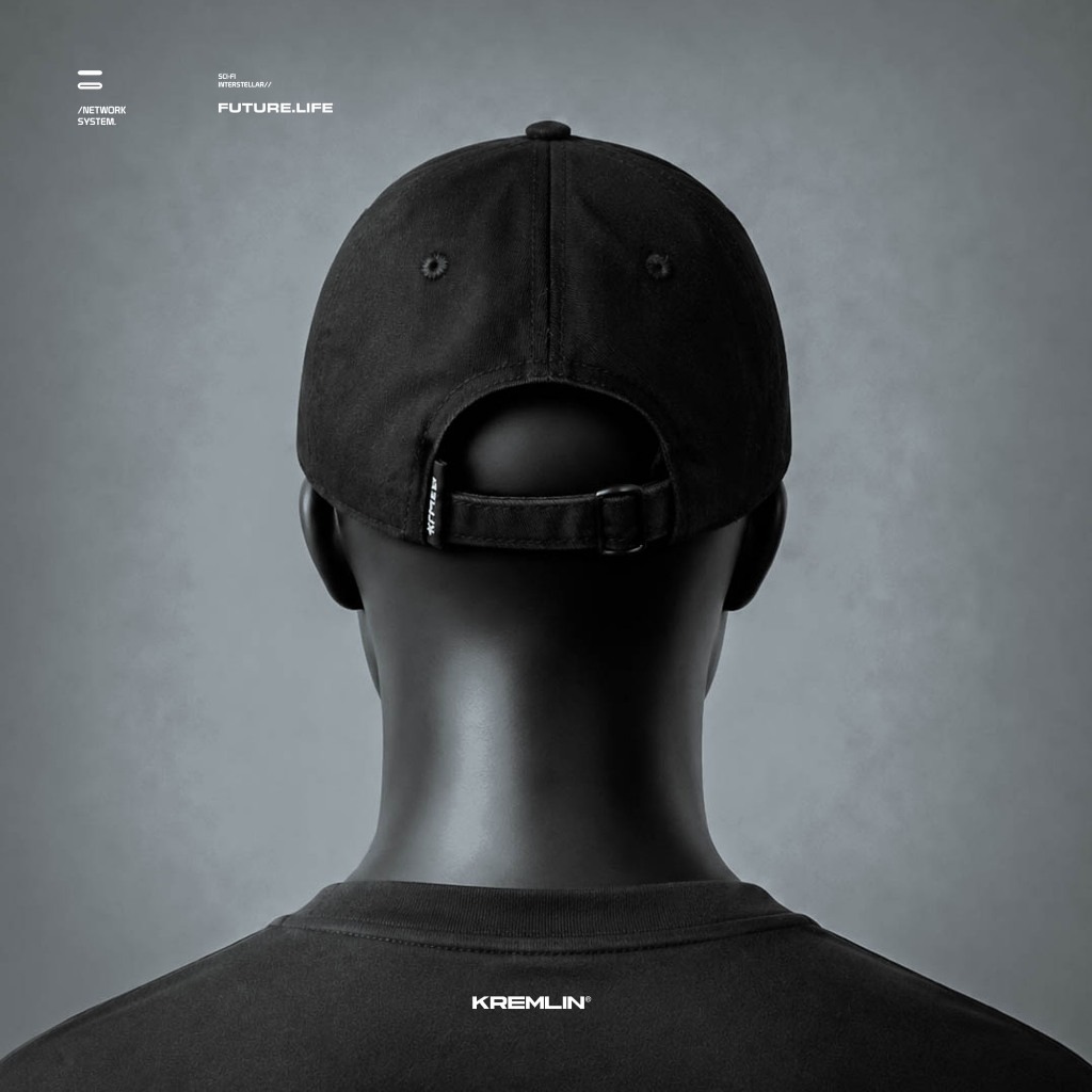 KREMLIN Topi Baseball Cap Curve Cut - Black Hat - RAZOR