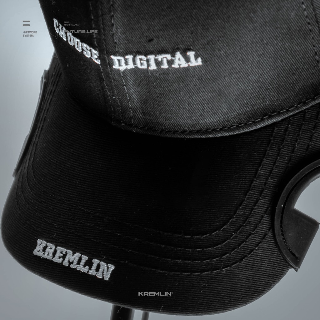 KREMLIN Topi Baseball Cap Curve Cut - Black Hat - RAZOR