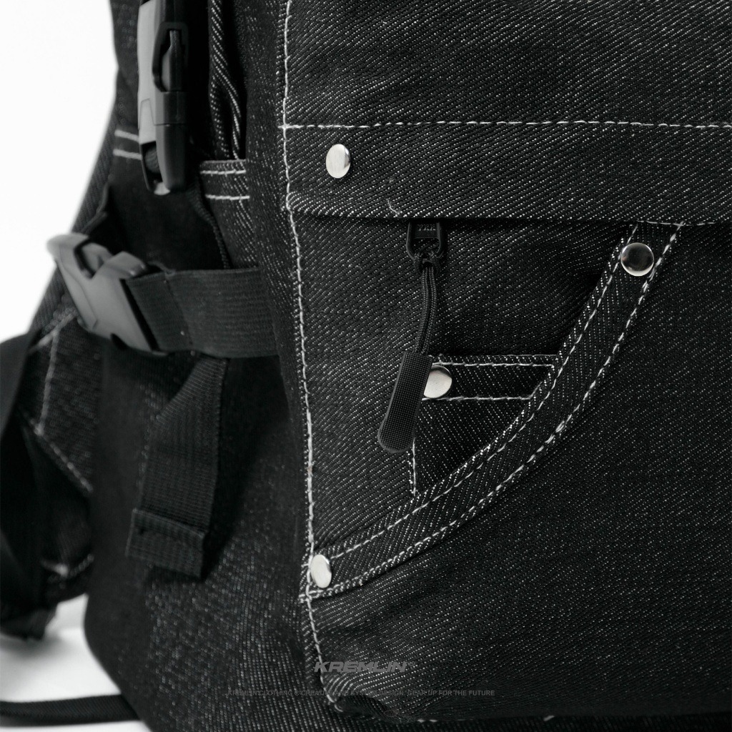 KREMLIN Tas Ransel Raw Denim Backpack Black - JADIOR