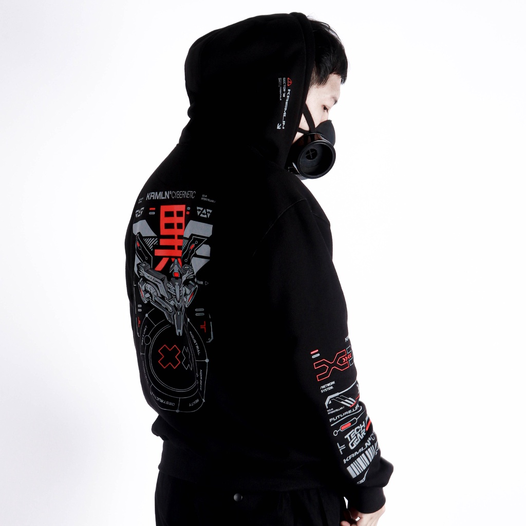 KREMLIN Cybernetic Pullover Hoodie - Crimson