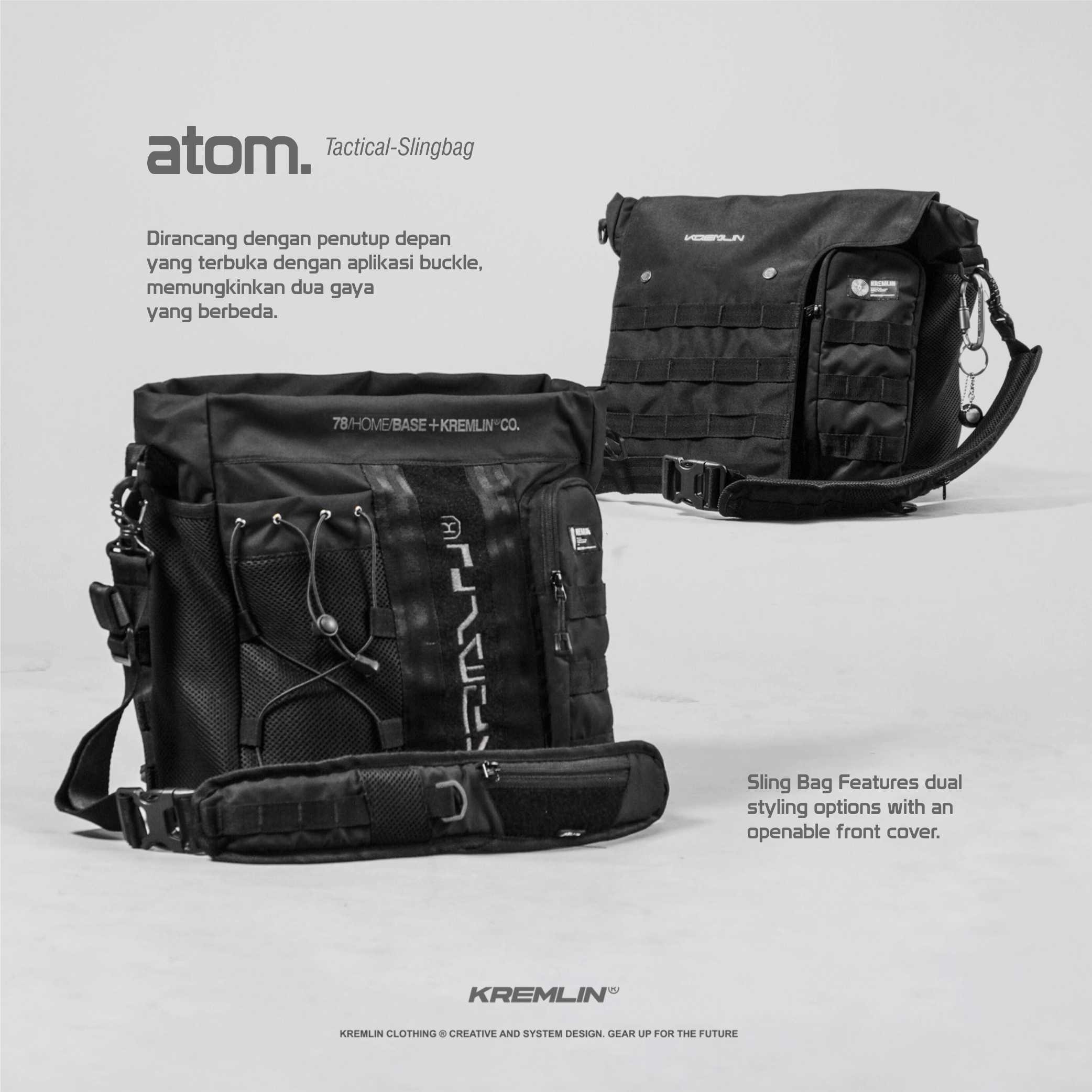 KREMLIN Tactical Slingbag Tas Selempang Black - ATOM