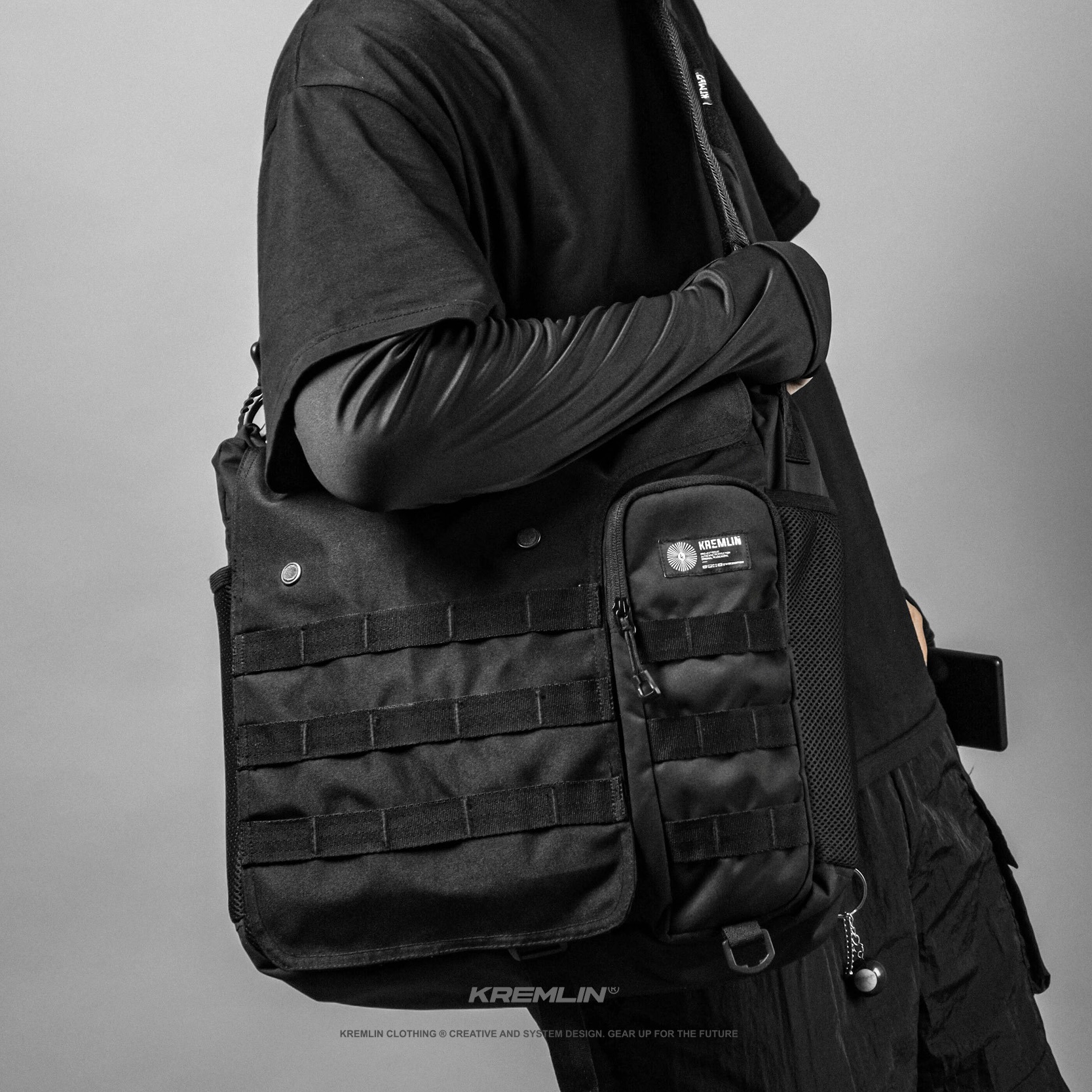 KREMLIN Tactical Slingbag Tas Selempang Black - ATOM