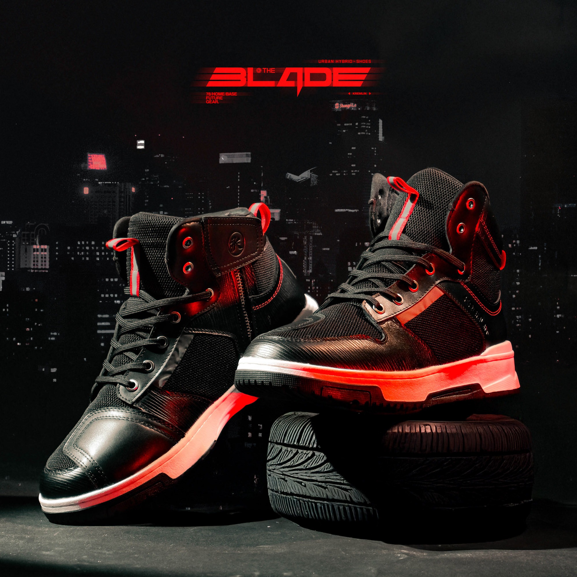 Kremlin Sepatu Sneakers Hybrid High Cut Black - BLADE