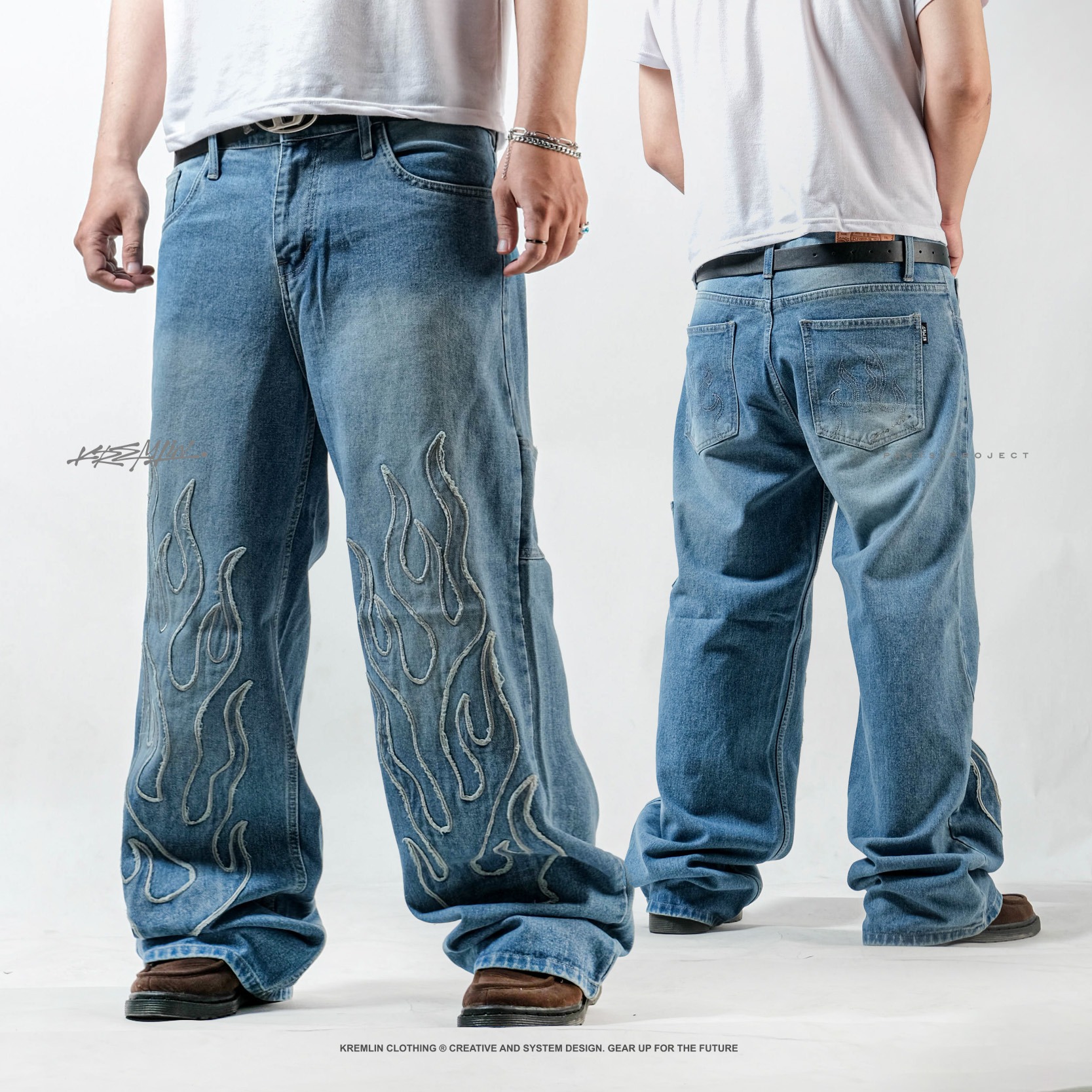 KREMLIN Celana Loose Jeans Denim Wash Sky Blue - BLAME