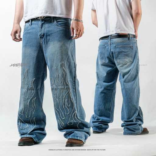 Image of KREMLIN Celana Loose Jeans Denim Wash Sky Blue - BLAME