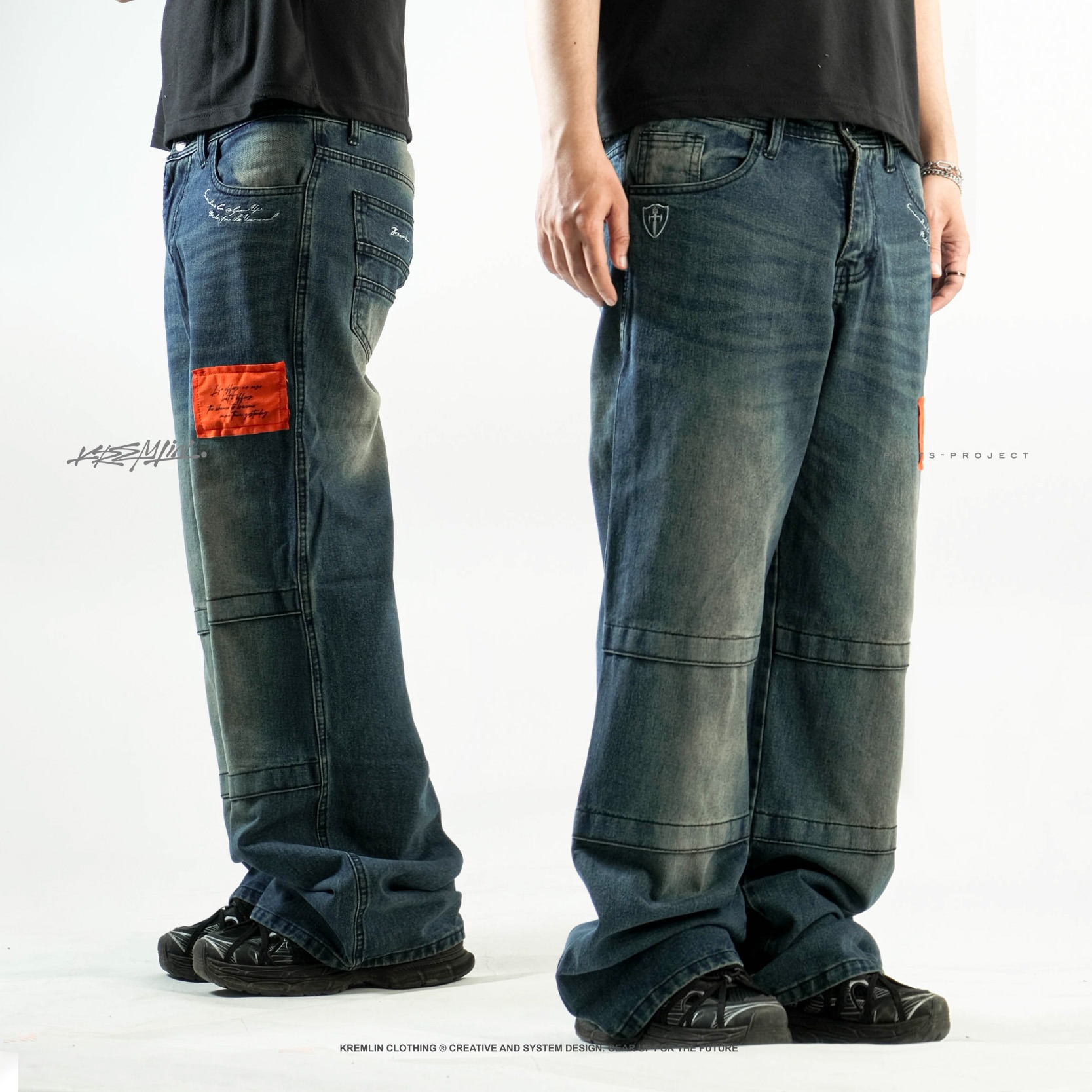 KREMLIN Celana Jeans Loose Denim Wash - BLODIA - Blue