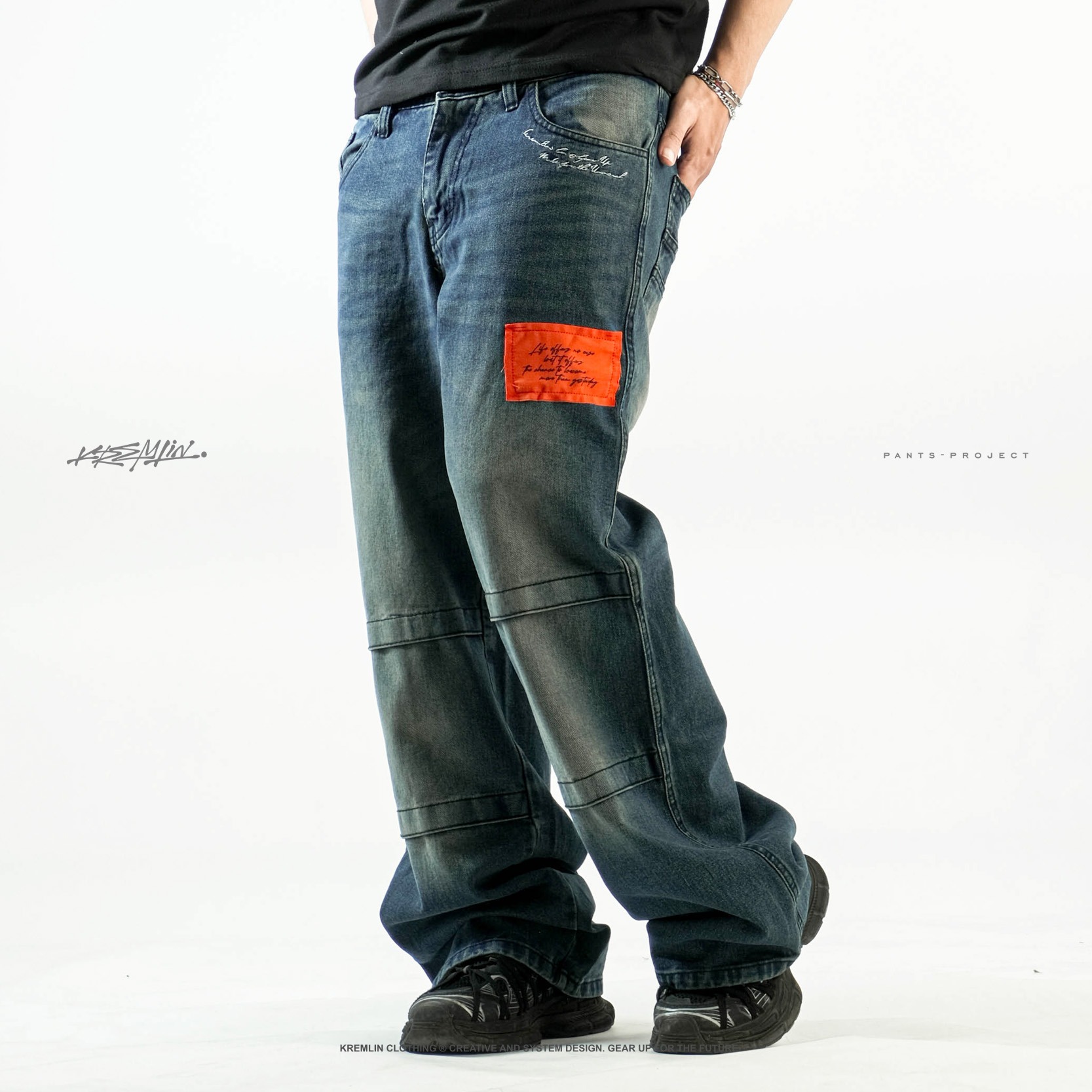 KREMLIN Celana Jeans Loose Denim Wash - BLODIA - Blue