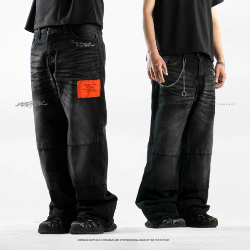 Image of KREMLIN Celana Jeans Loose Denim Wash - BLODIA - Black