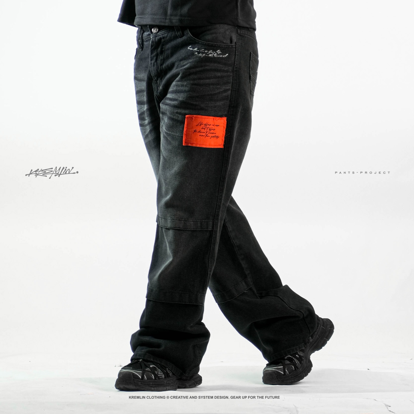 KREMLIN Celana Jeans Loose Denim Wash - BLODIA - Black