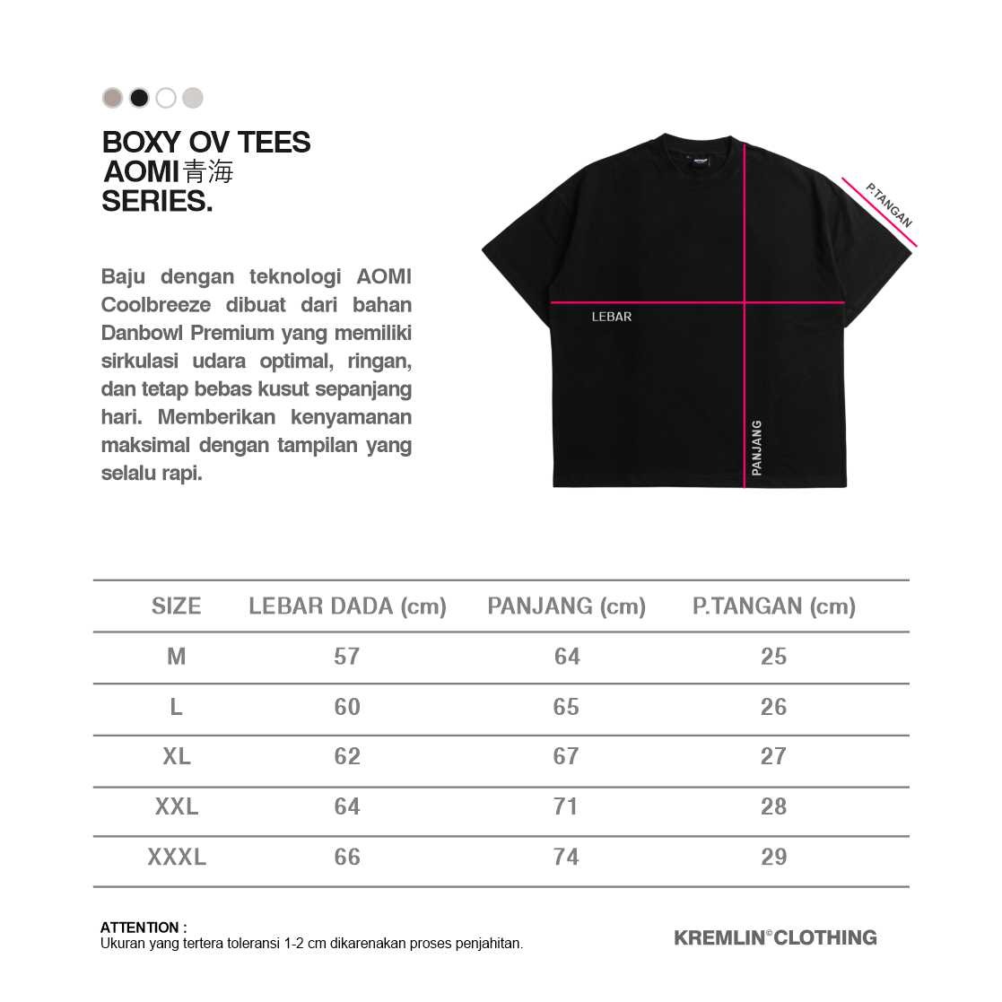 KREMLIN Boxy OV T-shirt AOMI Series Coolbreeze - RAI