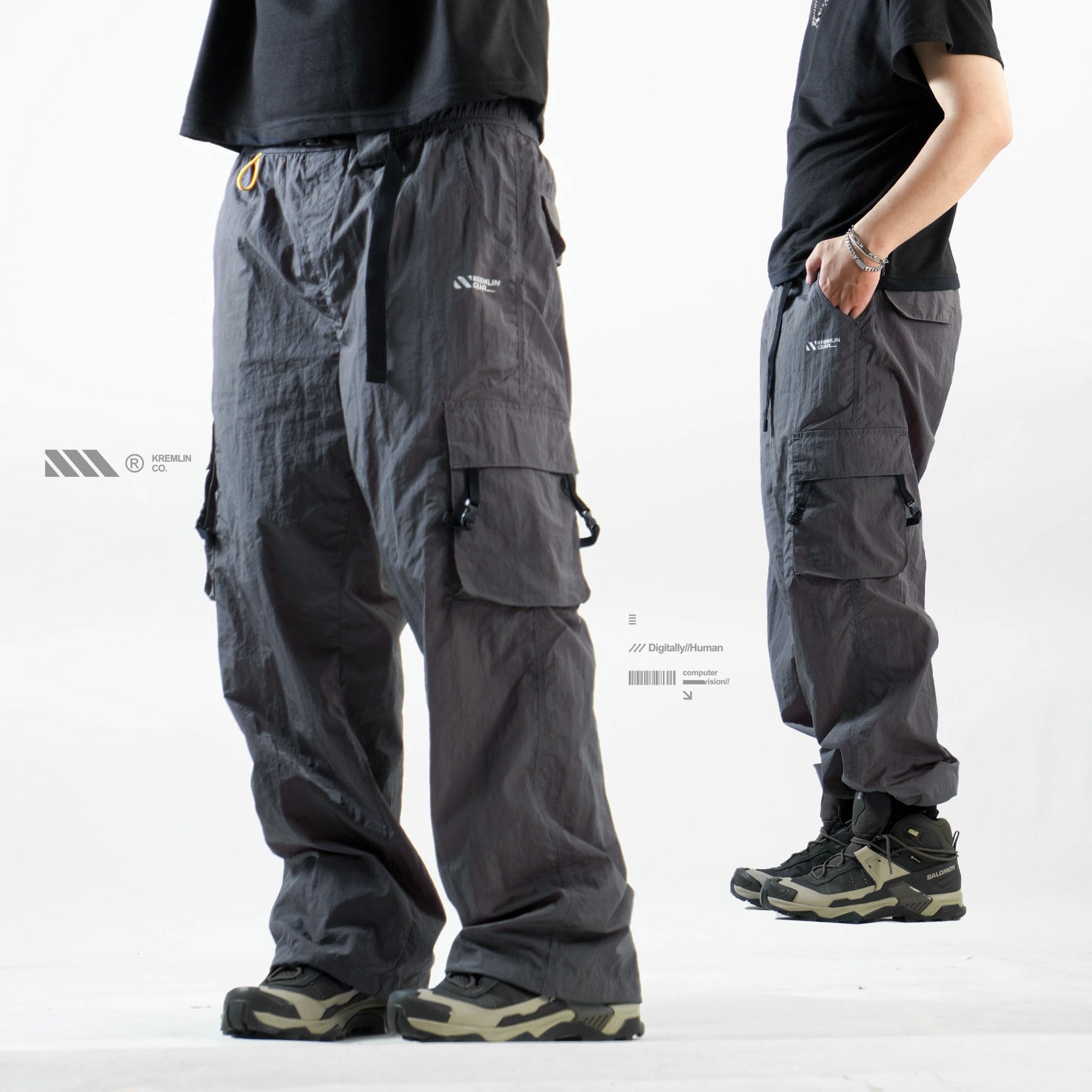 KREMLIN Long Cargo Nylon Cringkle - Dark Grey - Chronos