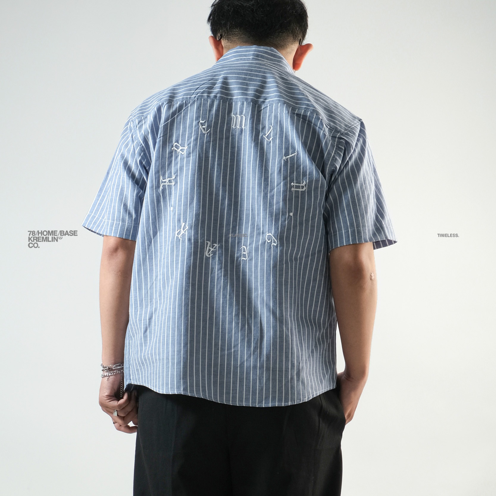 KREMLIN Shirt Kemeja Salur Pinstripe - Regular - EDO Blue