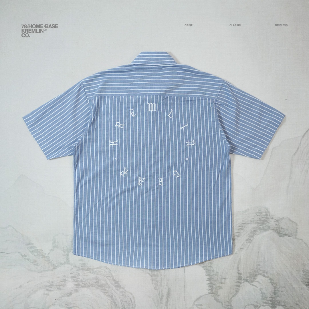 KREMLIN Shirt Kemeja Salur Pinstripe - Regular - EDO Blue