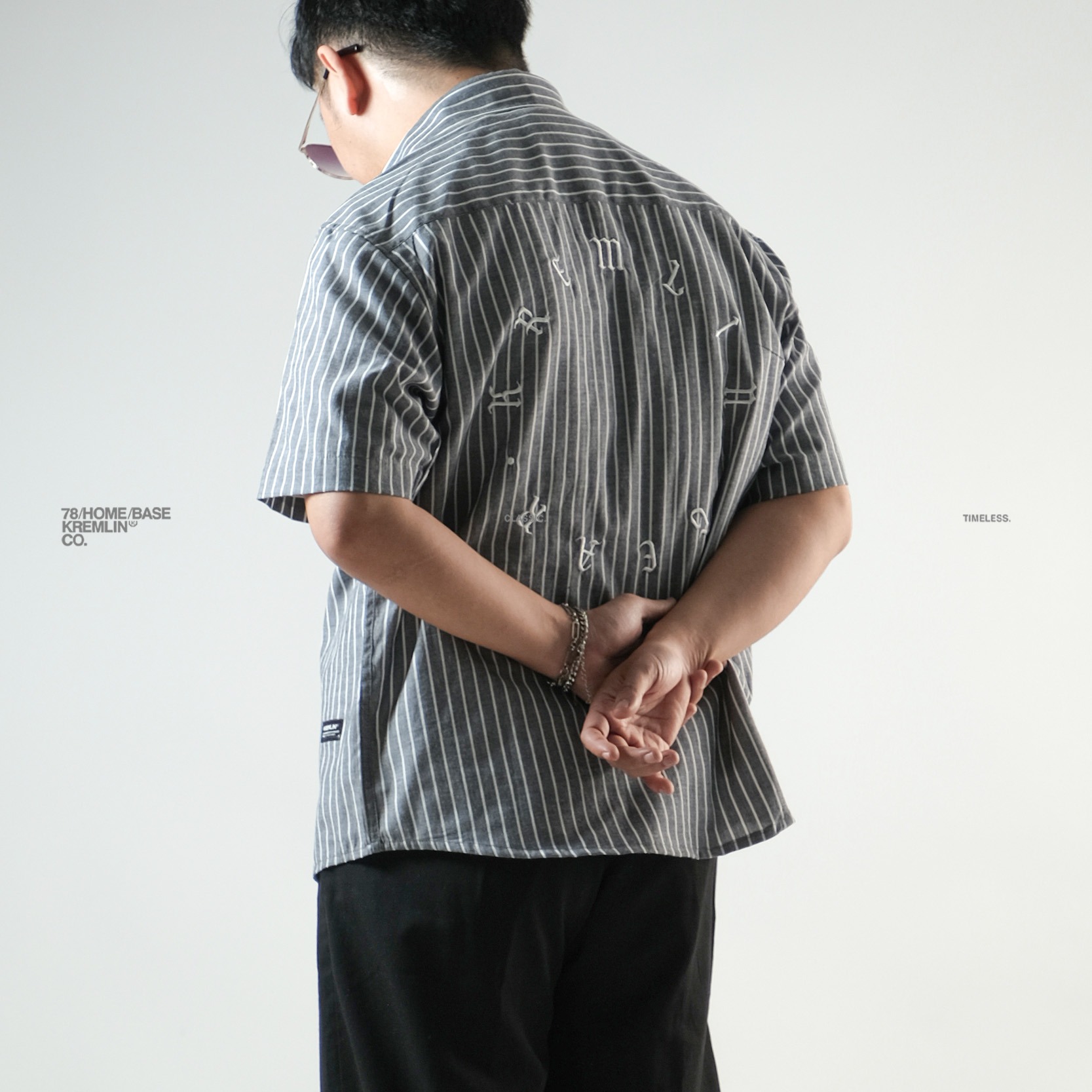 KREMLIN Shirt Kemeja Salur Pinstripe - Regular - EDO Black