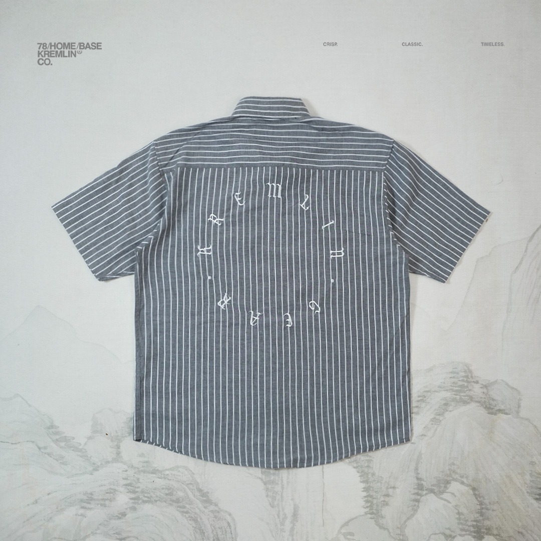 KREMLIN Shirt Kemeja Salur Pinstripe - Regular - EDO Black