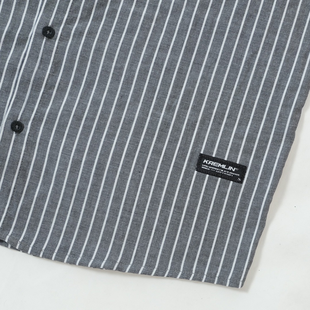KREMLIN Shirt Kemeja Salur Pinstripe - Regular - EDO Black
