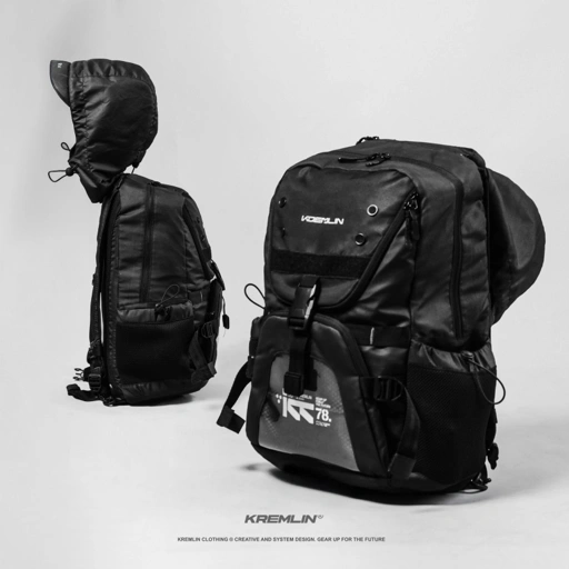 Image of   KREMLIN Backpack Hood Tas Ransel Black - External