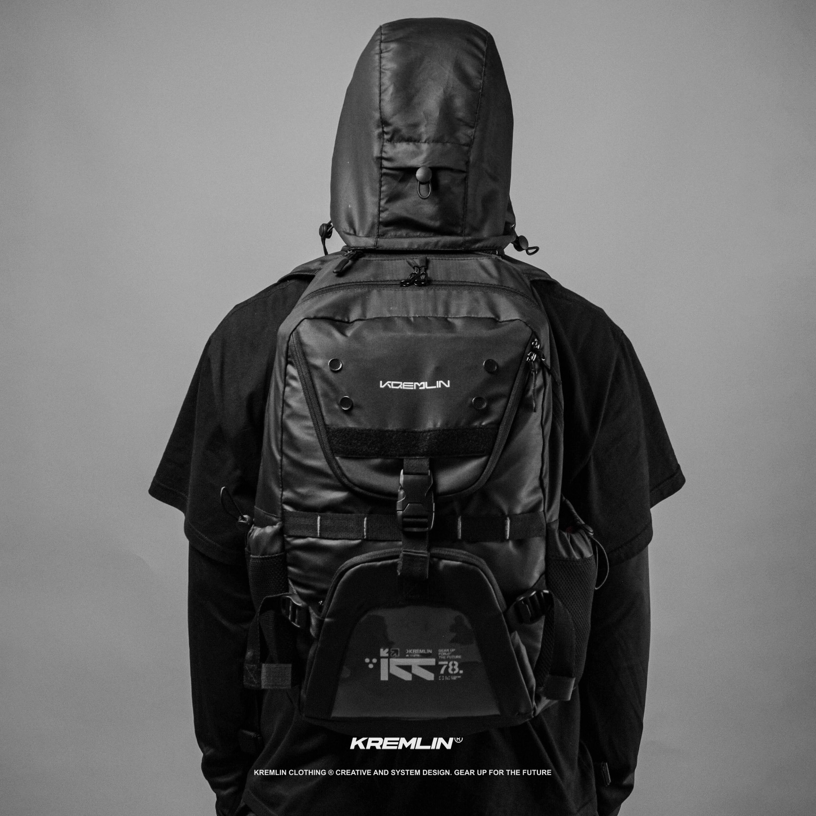 KREMLIN Backpack Hood Tas Ransel Black - External