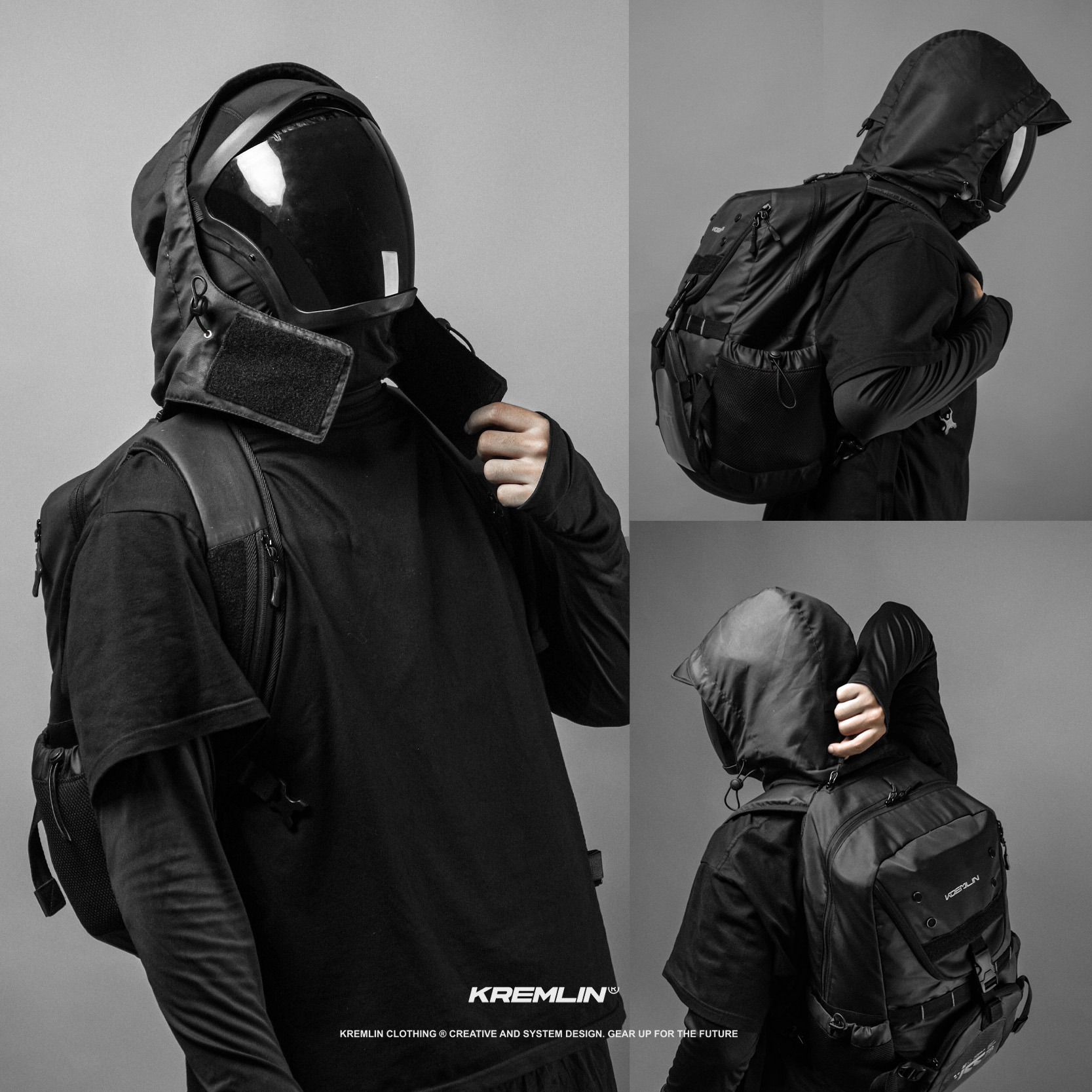 KREMLIN Backpack Hood Tas Ransel Black - External