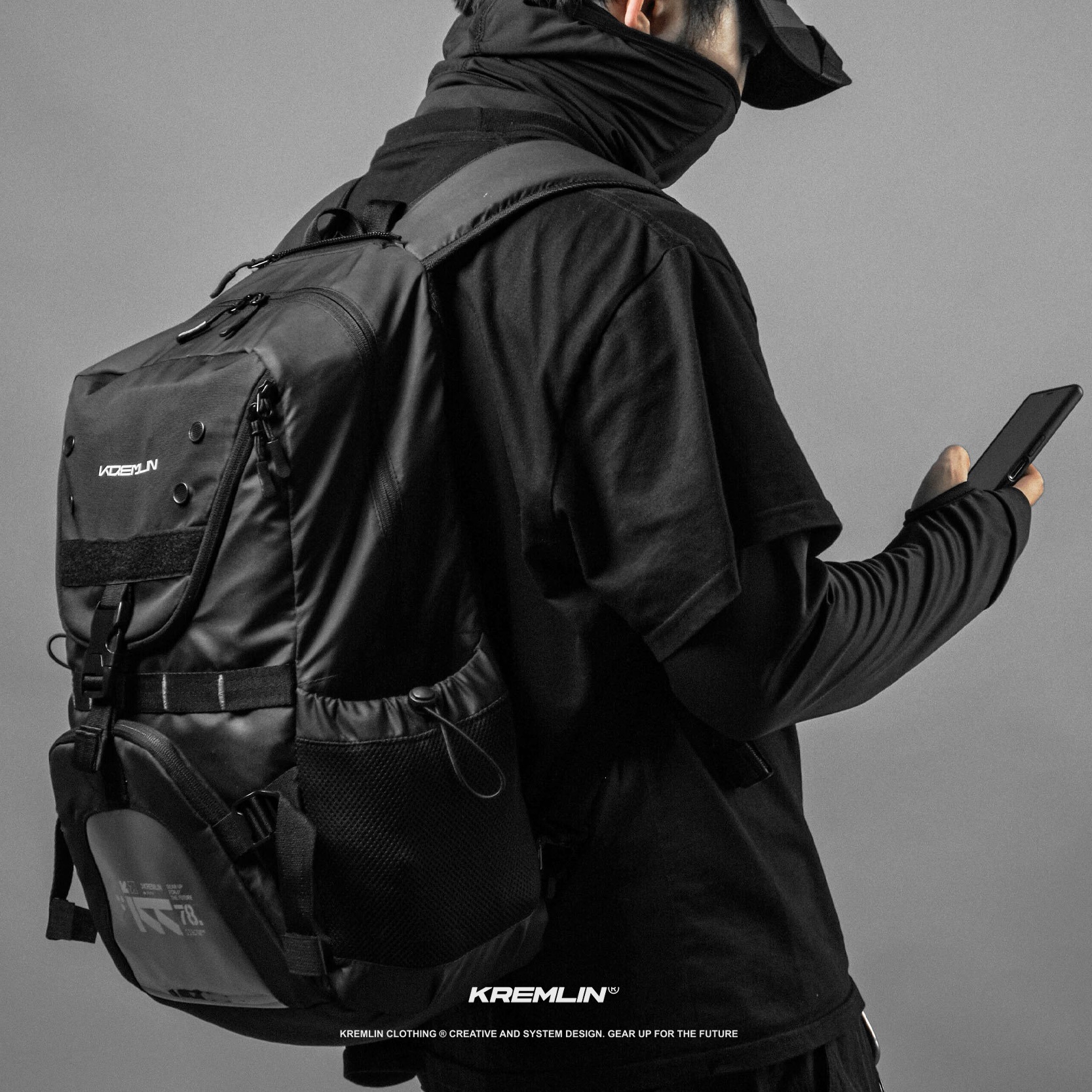 KREMLIN Backpack Hood Tas Ransel Black - External