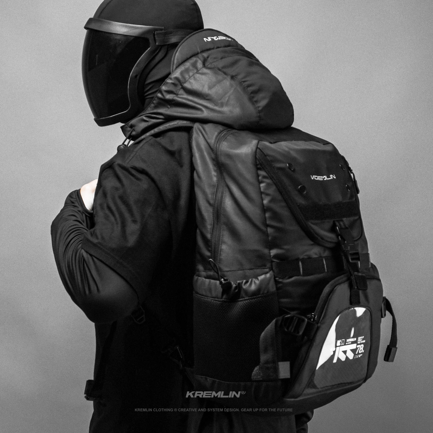 KREMLIN Backpack Hood Tas Ransel Black - External