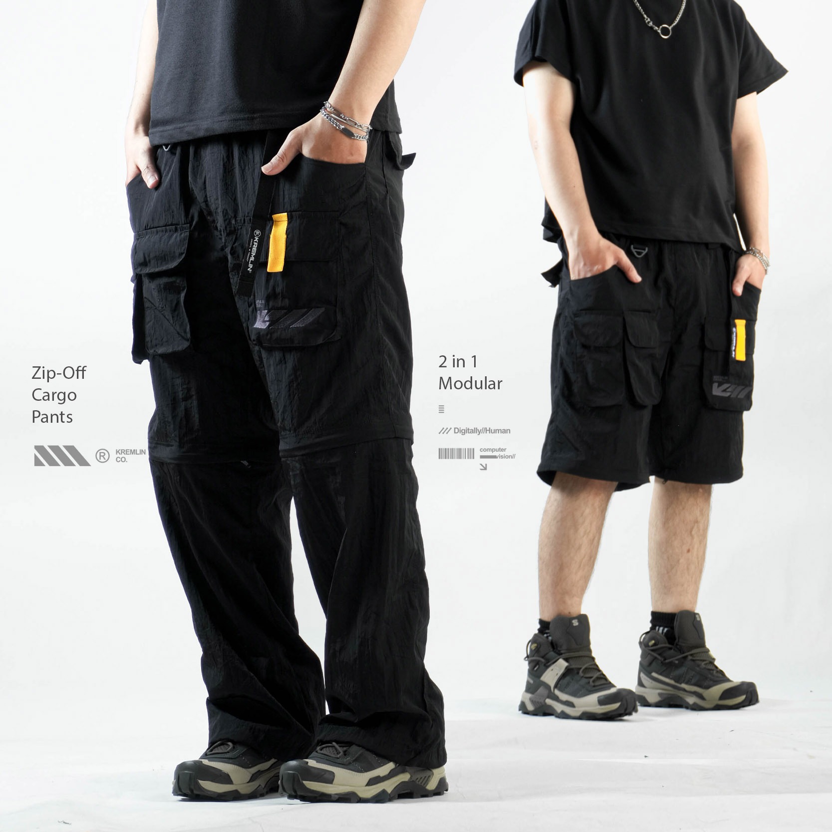KREMLIN 2 in 1 Cargo Celana Nylon Cringkle - Modular Fit - GRANT
