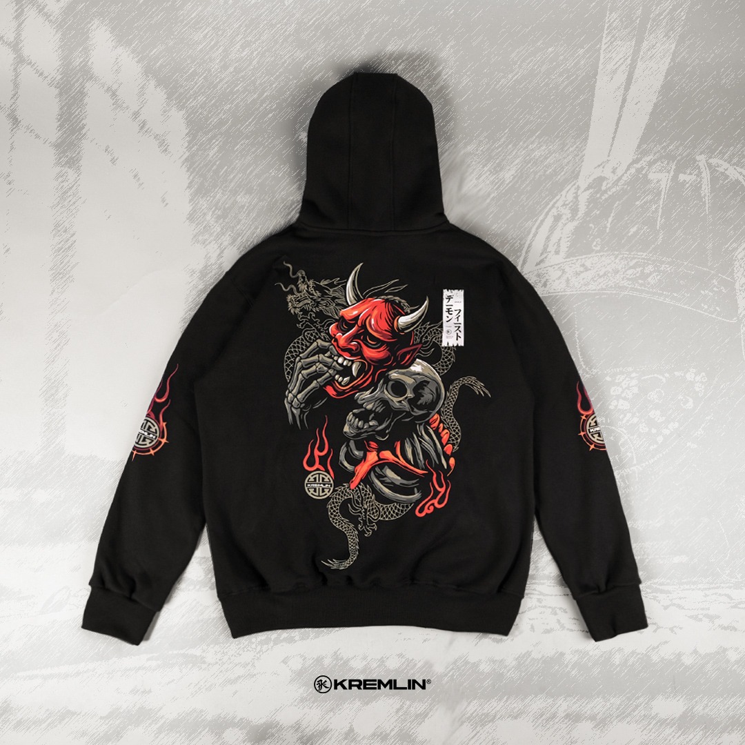 KREMLIN Pullover Hoodie Mythology Revival Black - GRIMASK