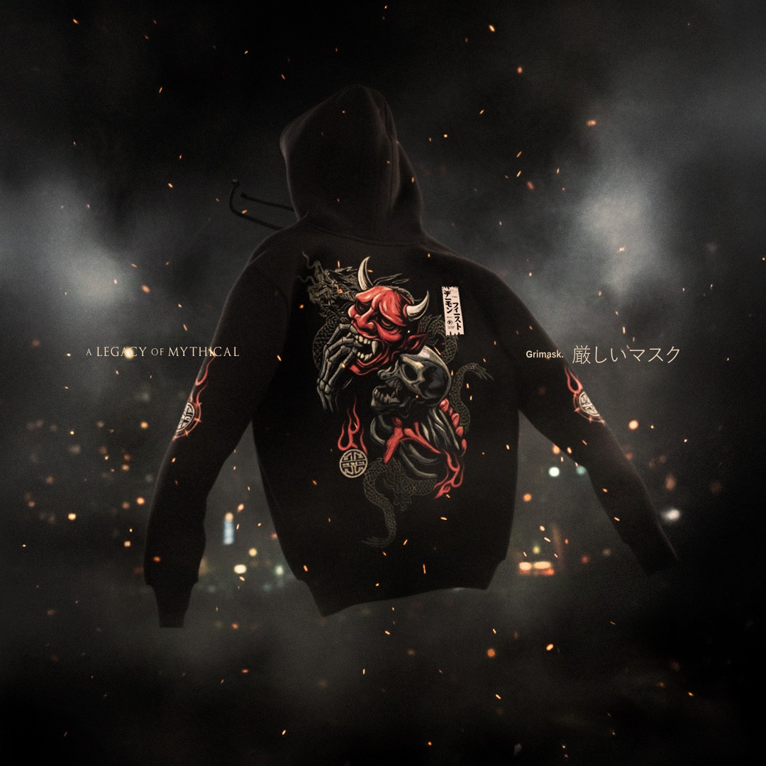 KREMLIN Pullover Hoodie Mythology Revival Black - GRIMASK