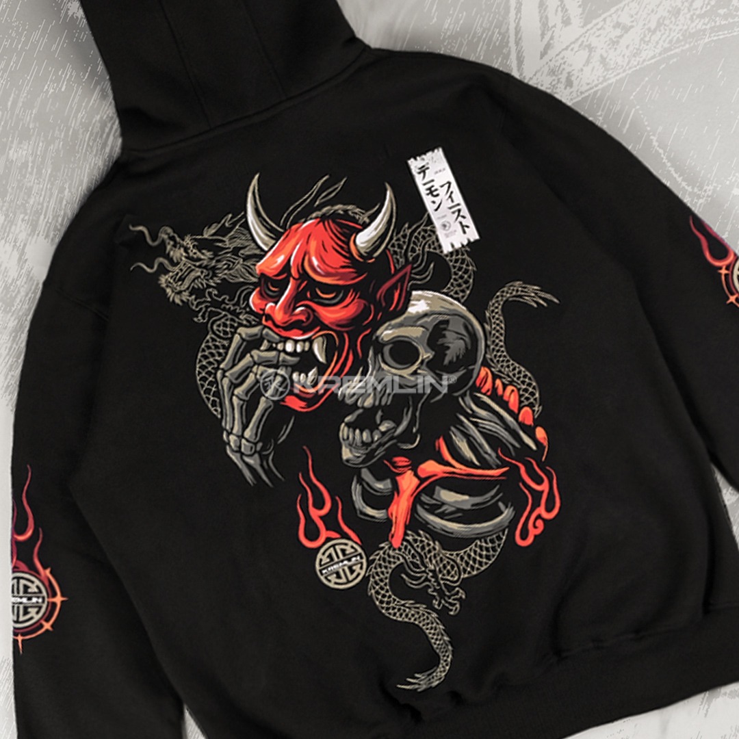 KREMLIN Pullover Hoodie Mythology Revival Black - GRIMASK
