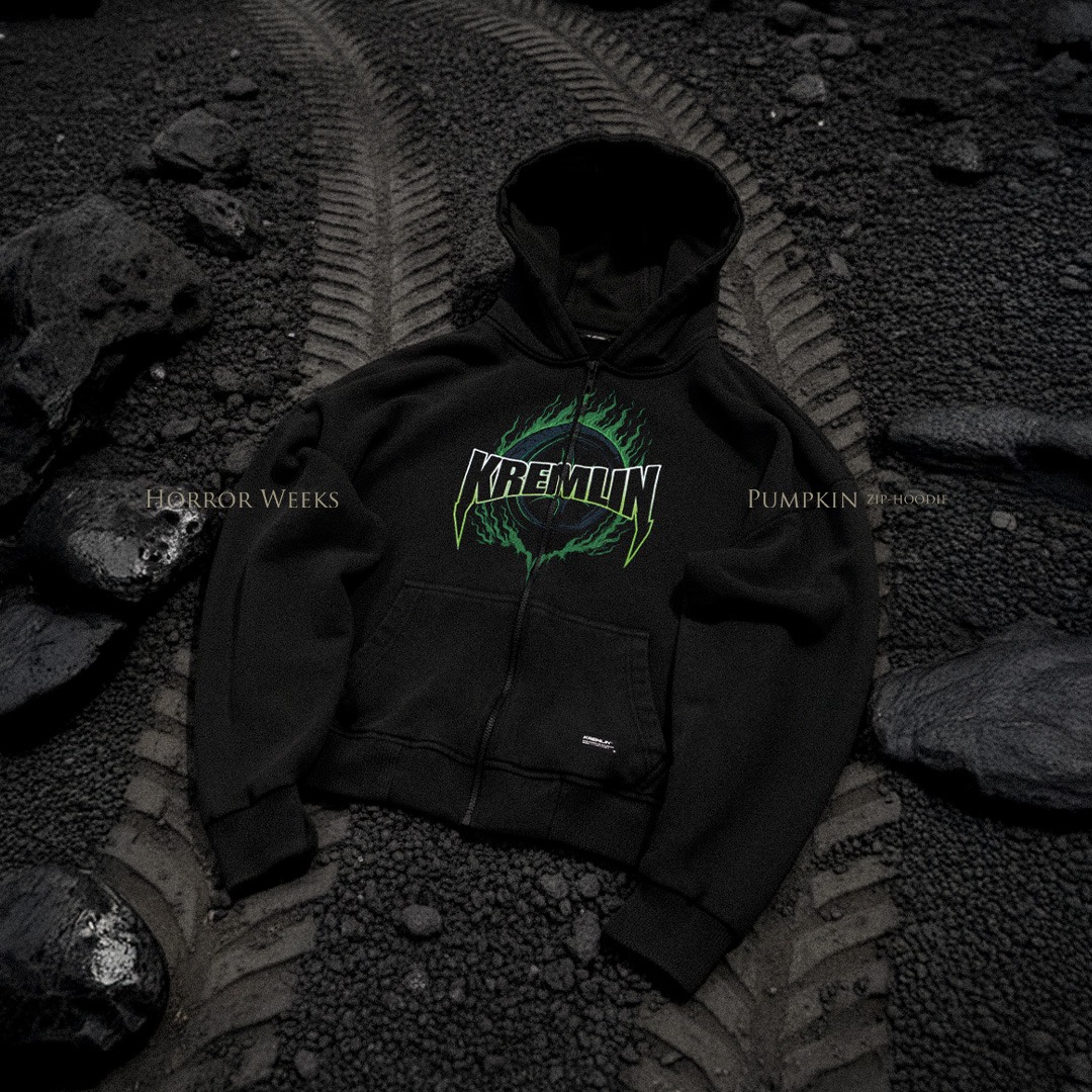 KREMLIN Zipper Hoodie Halloween Racing Black - PUMPKIN