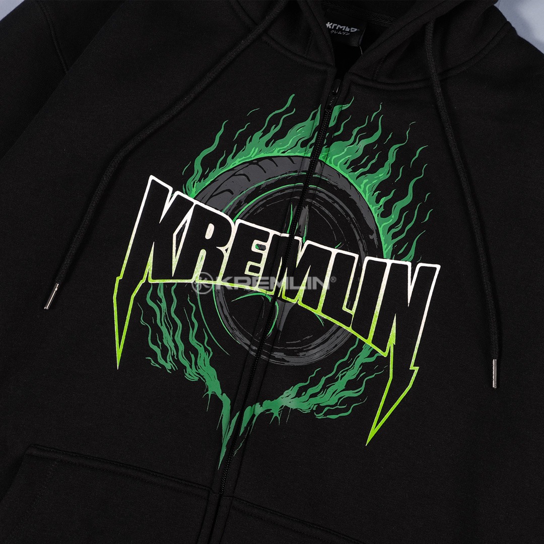 KREMLIN Zipper Hoodie Halloween Racing Black - PUMPKIN