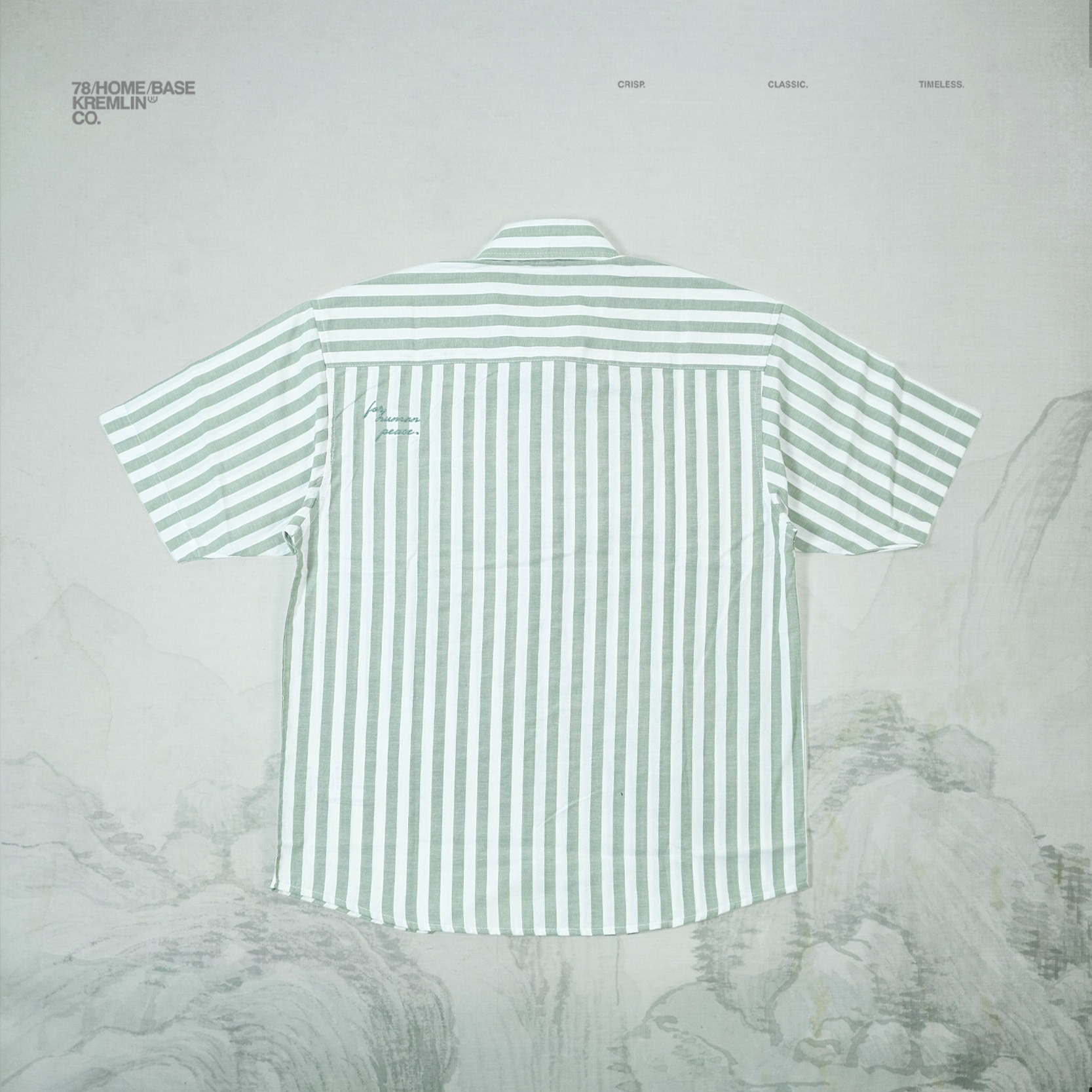 KREMLIN Shirt Kemeja Salur Pinstripe Green - Regular - Lowkey
