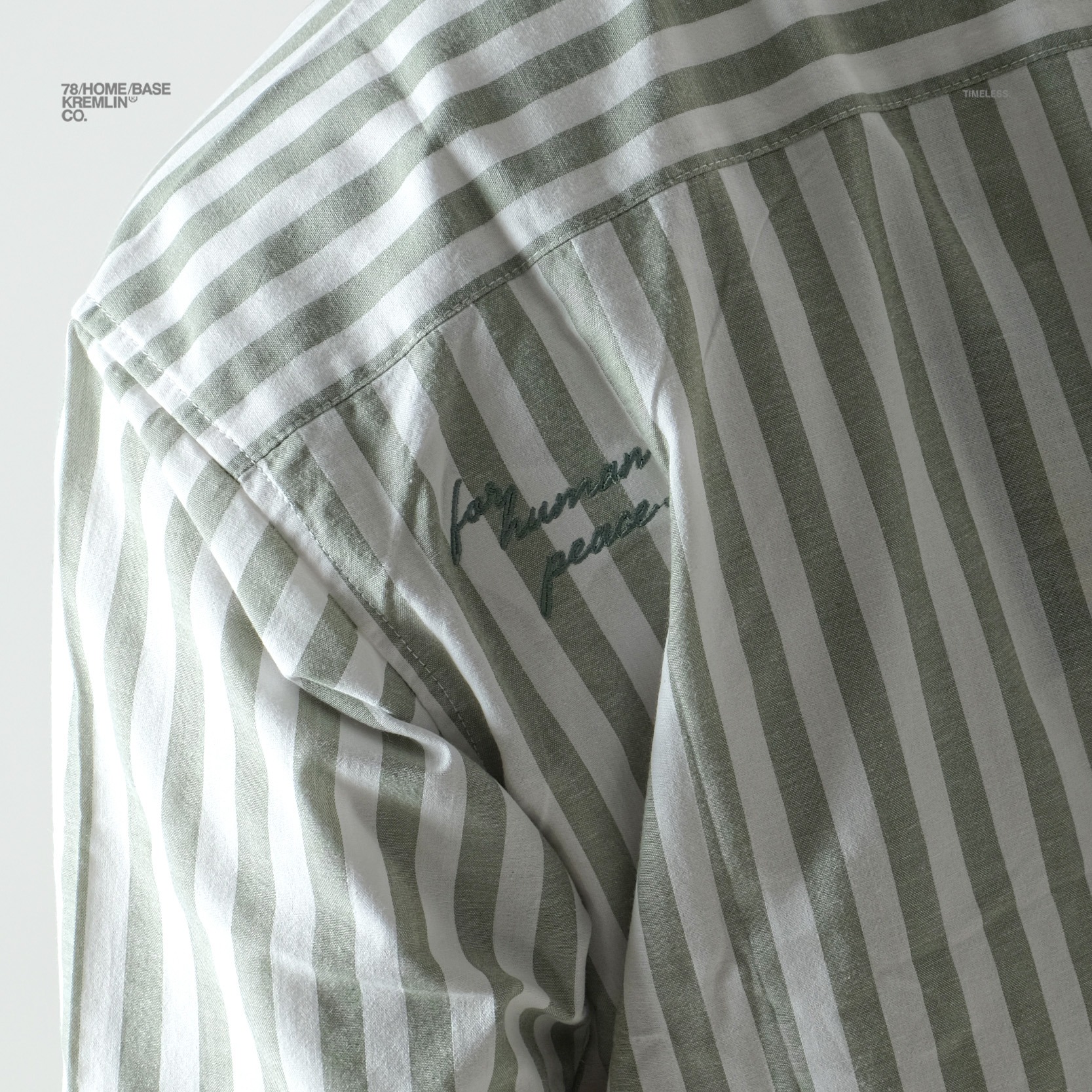 KREMLIN Shirt Kemeja Salur Pinstripe Green - Regular - Lowkey