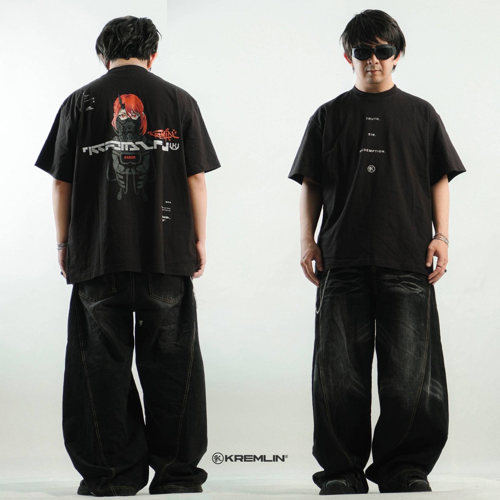 KREMLIN T-Shirt Oversized Fit Black - Anime xpremiental - Maxima