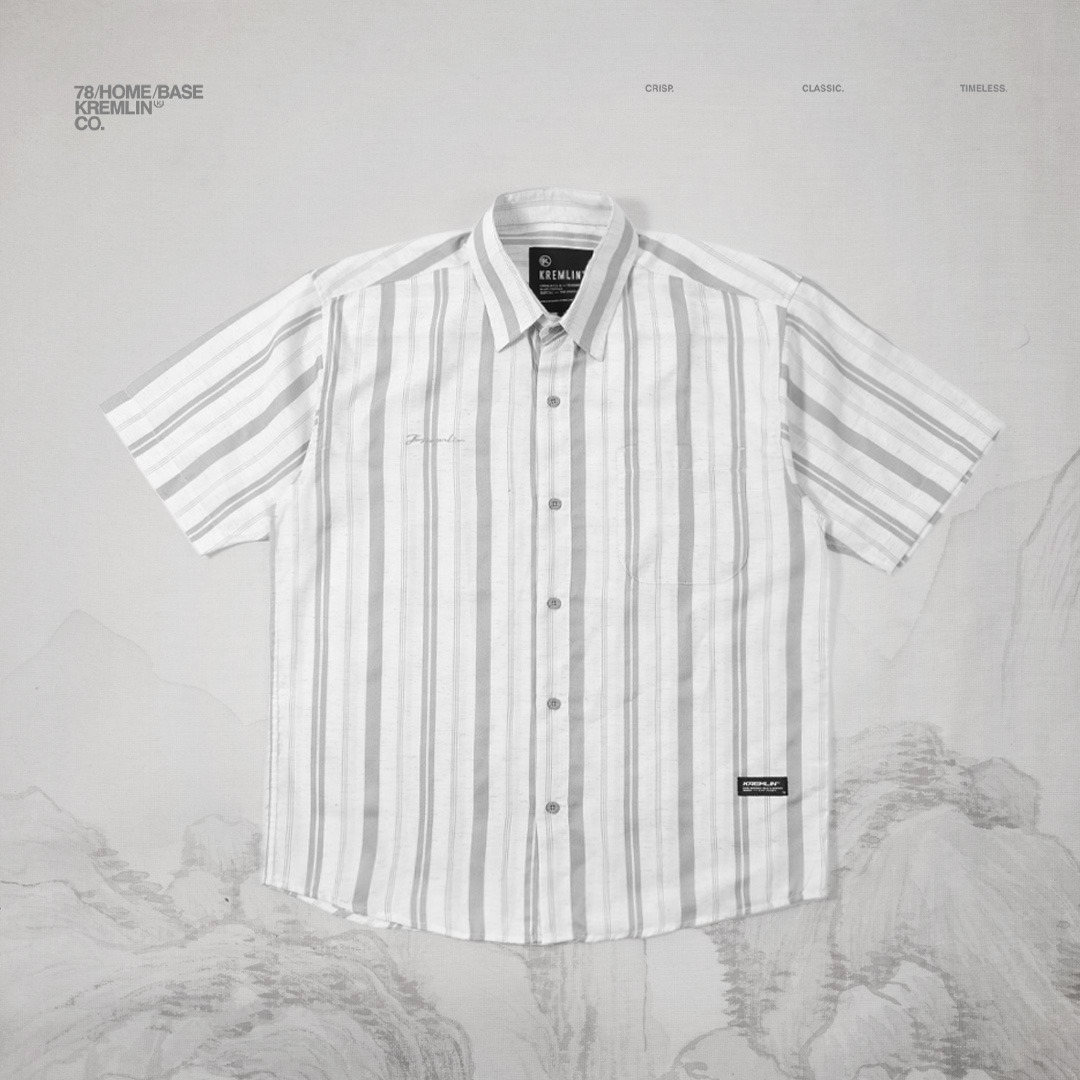 KREMLIN Shirt Kemeja Salur Pinstripe - Regular - Oasis Grey