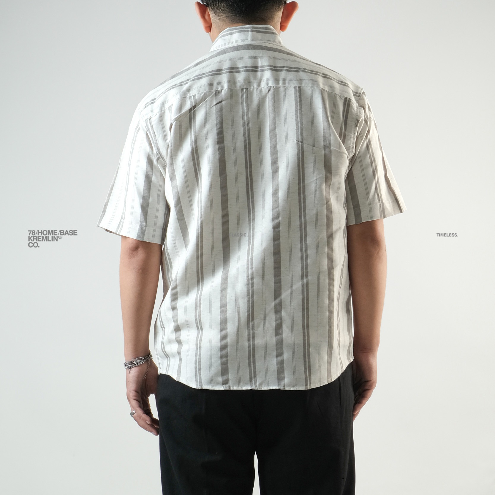 KREMLIN Shirt Kemeja Salur Pinstripe - Regular - Oasis Grey