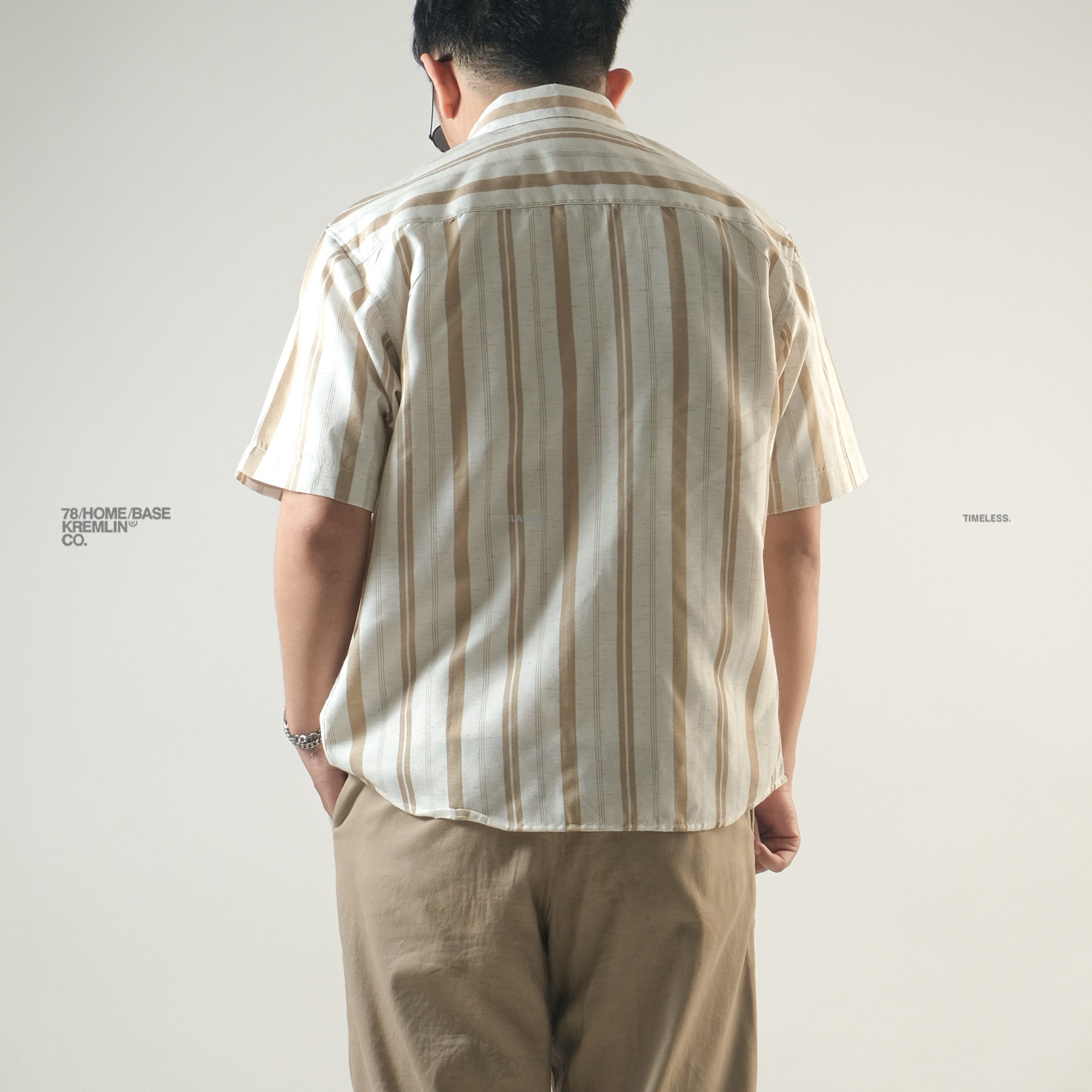 KREMLIN Shirt Kemeja Salur Pinstripe - Regular - Oasis Cream