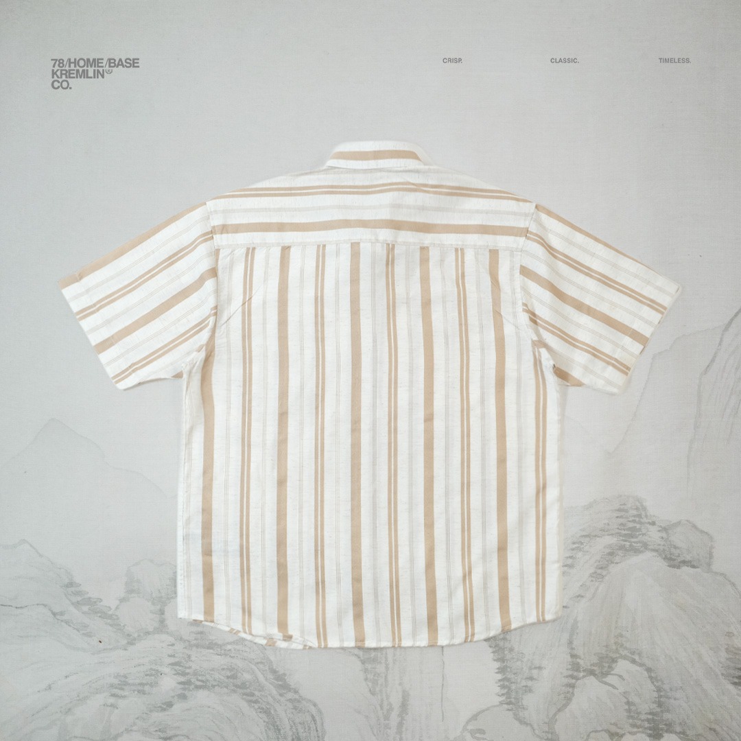KREMLIN Shirt Kemeja Salur Pinstripe - Regular - Oasis Cream