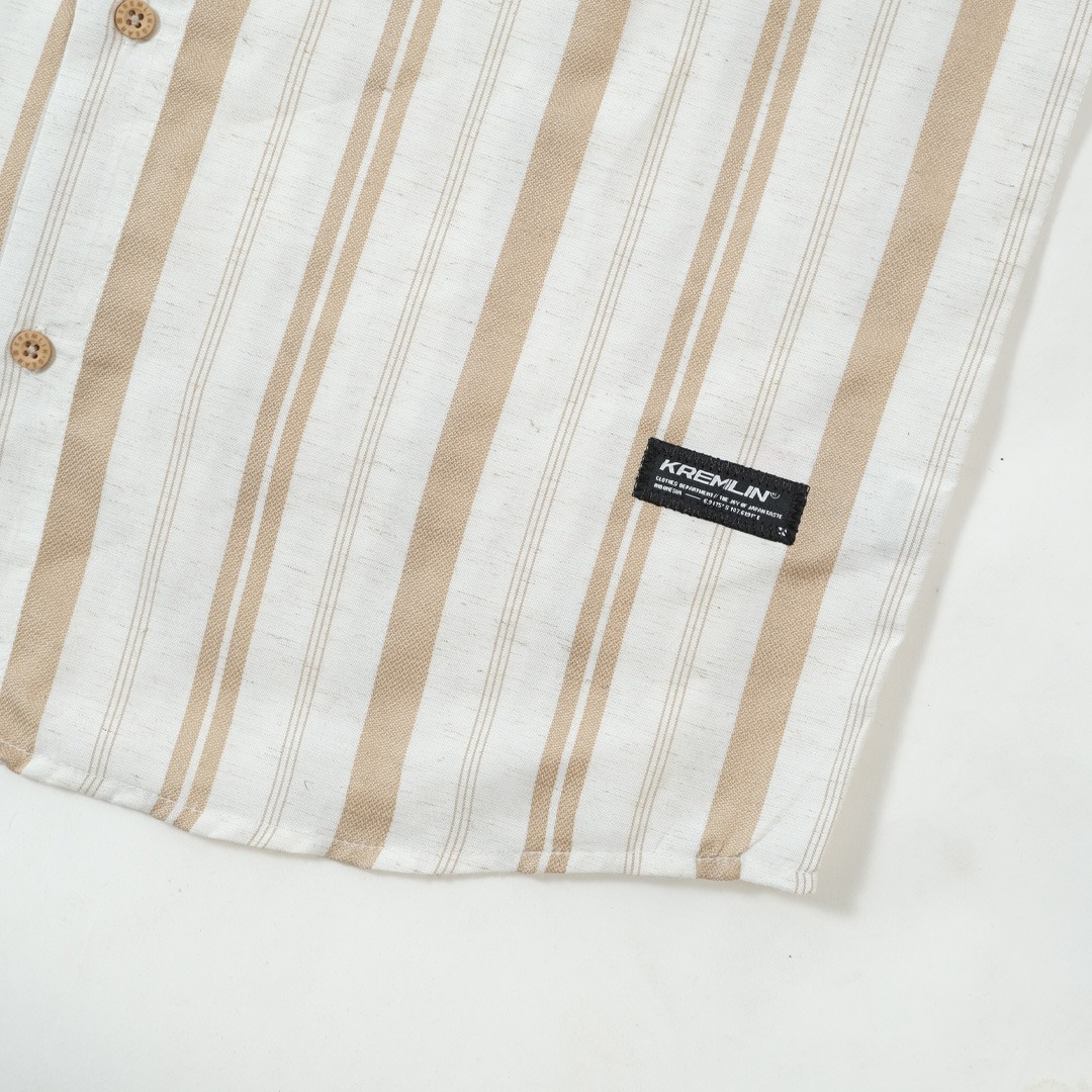 KREMLIN Shirt Kemeja Salur Pinstripe - Regular - Oasis Cream