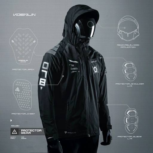 Image of KREMLIN Jacket Modular Biker Outdoor Cyber Black - OMEGA