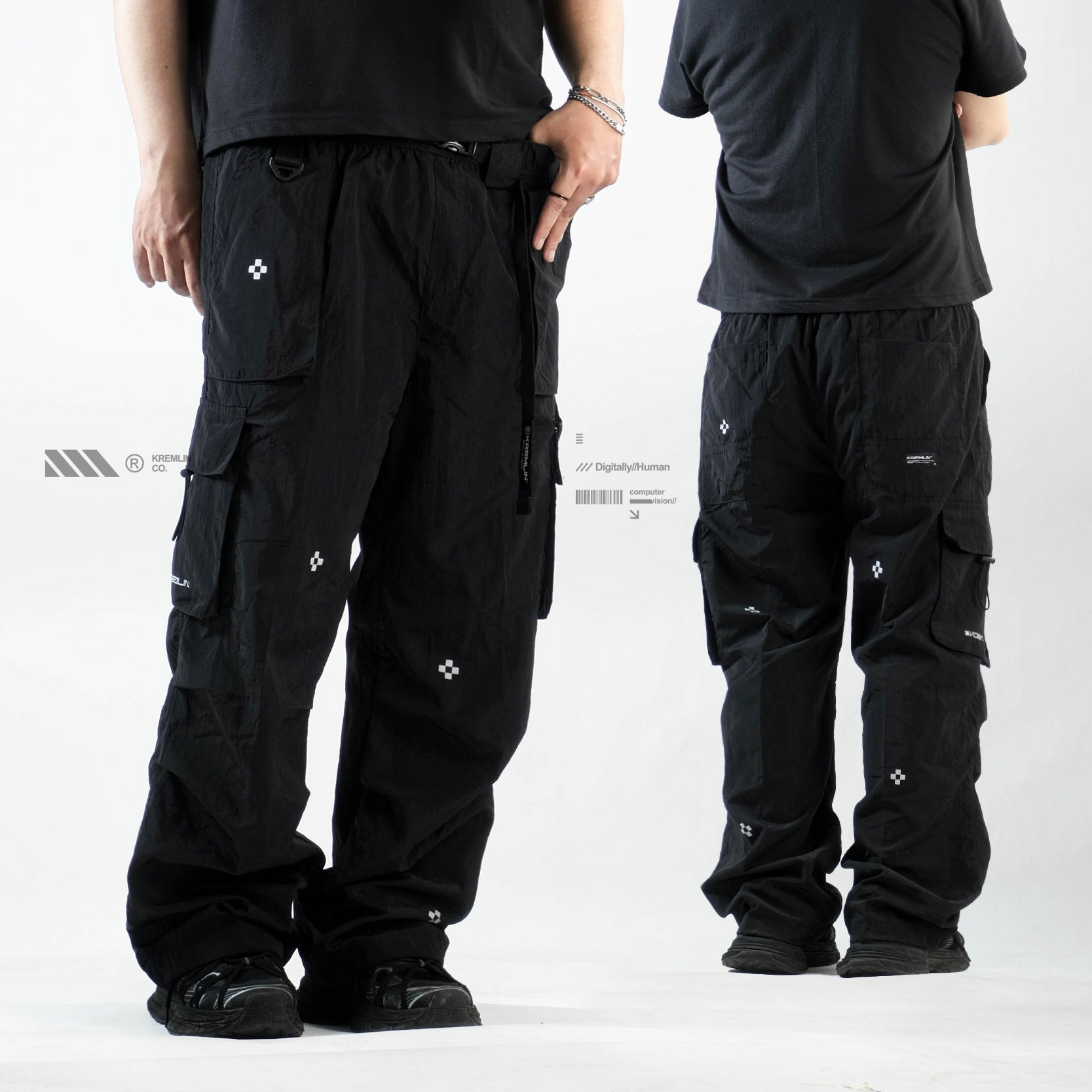 KREMLIN Long Cargo Nylon Cringkle -Black - Pyro