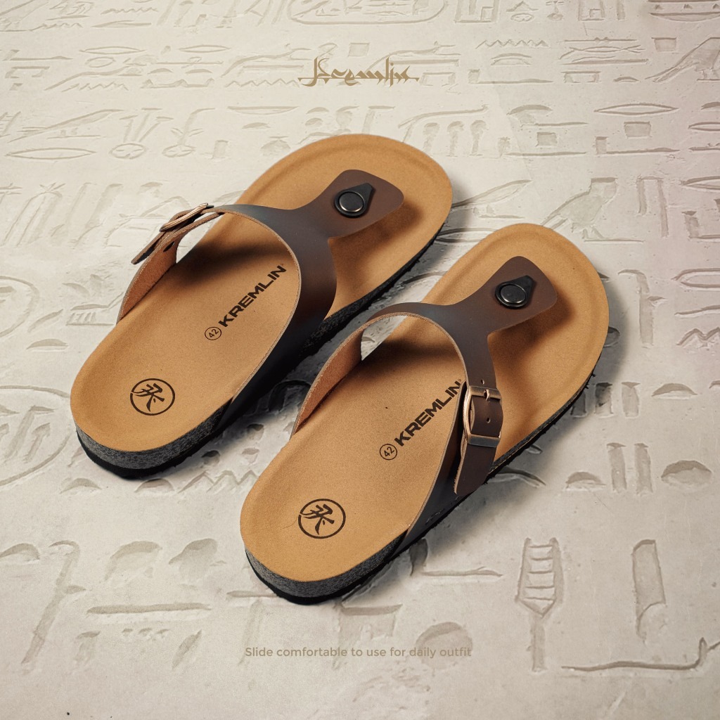 Kremlin Sepatu Sandal Slide - Footbed Jepit - Brown - RAGA