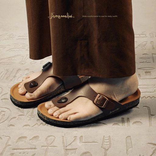 Image of Kremlin Sepatu Sandal Slide - Footbed Jepit - Brown - RAGA