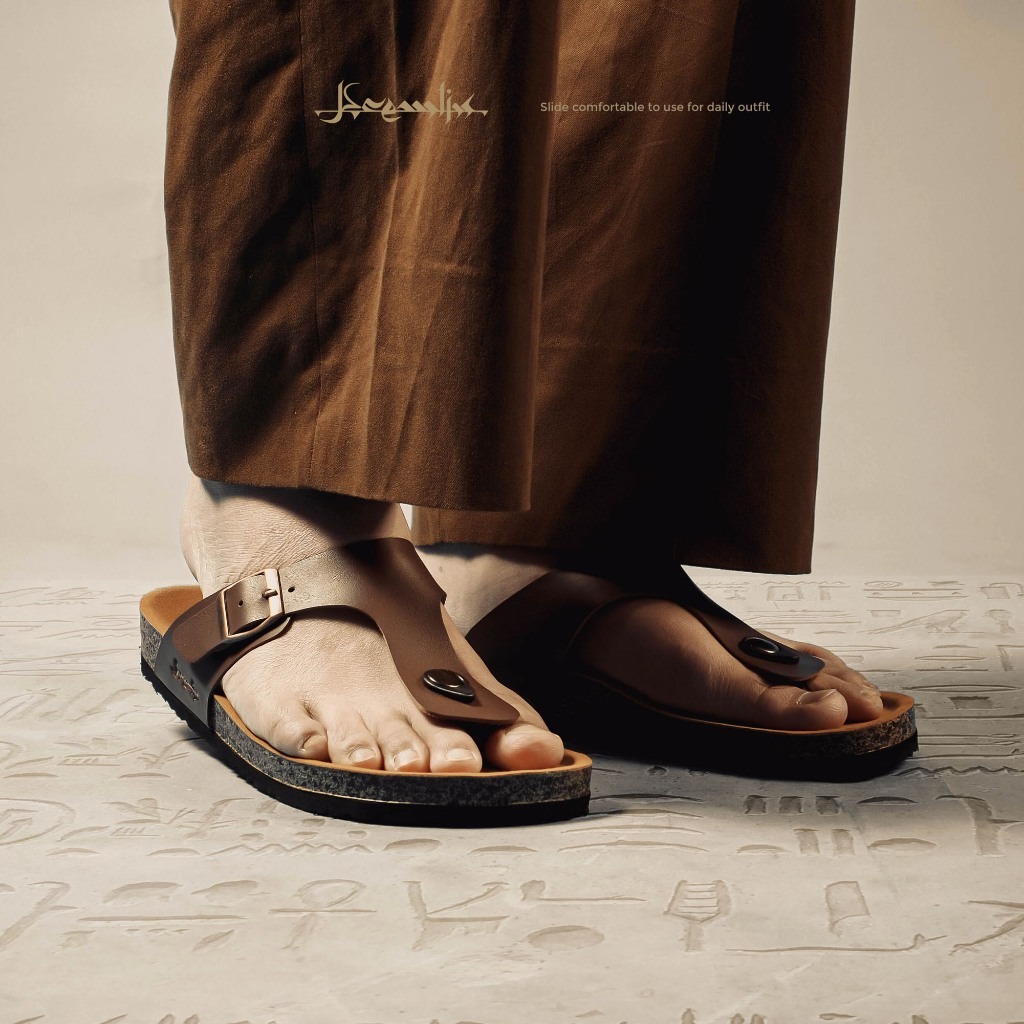 Kremlin Sepatu Sandal Slide - Footbed Jepit - Brown - RAGA