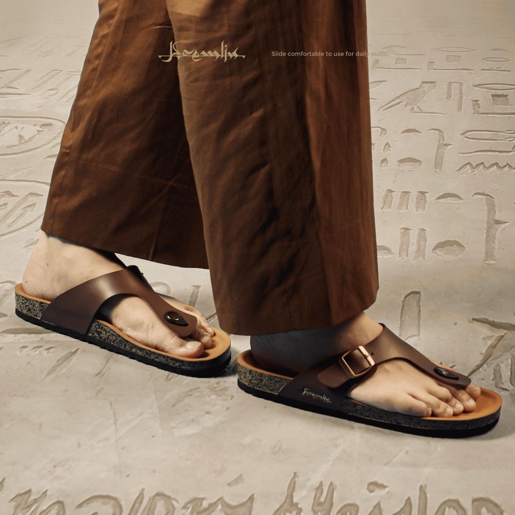 Kremlin Sepatu Sandal Slide - Footbed Jepit - Brown - RAGA