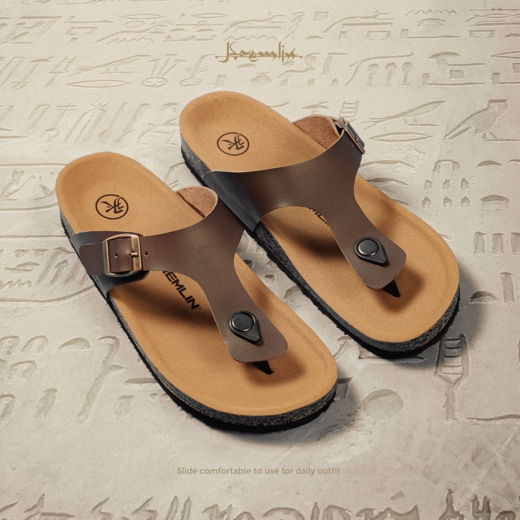Kremlin Sepatu Sandal Slide - Footbed Jepit - Brown - RAGA
