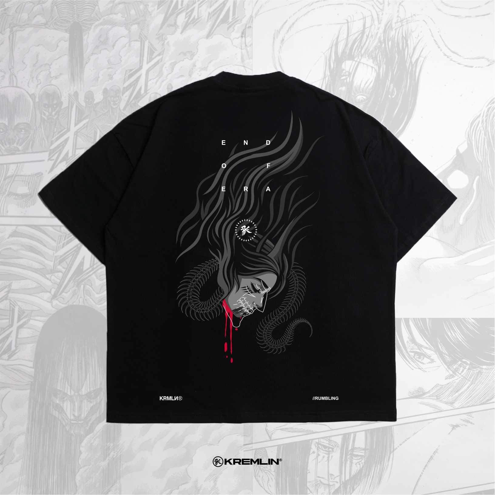 KREMLIN T-Shirt Oversized Fit Black - Anime xpremiental - Rumbling