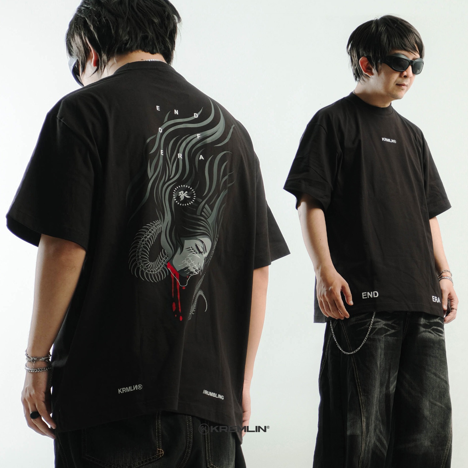 KREMLIN T-Shirt Oversized Fit Black - Anime xpremiental - Rumbling