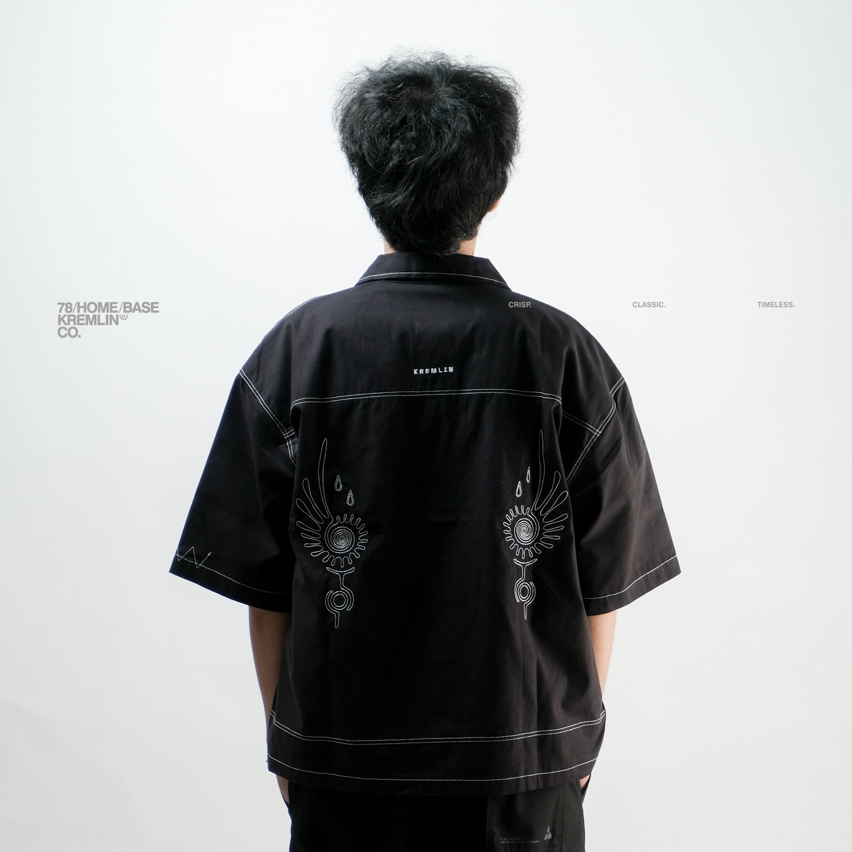 KREMLIN Shirt Kemeja Shortsleeve Boxy Fit Black - SHIRA